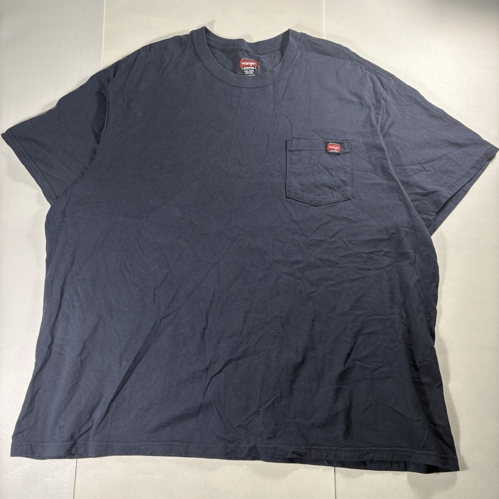 Wrangler Workwear Pocket T Shirt Mens 4XL Black Heavyweight Big Tall Short Sleev